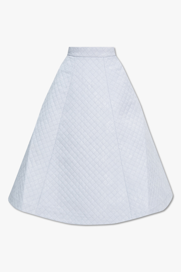 Women Blue Floral Bias Flared Skirt main image 1